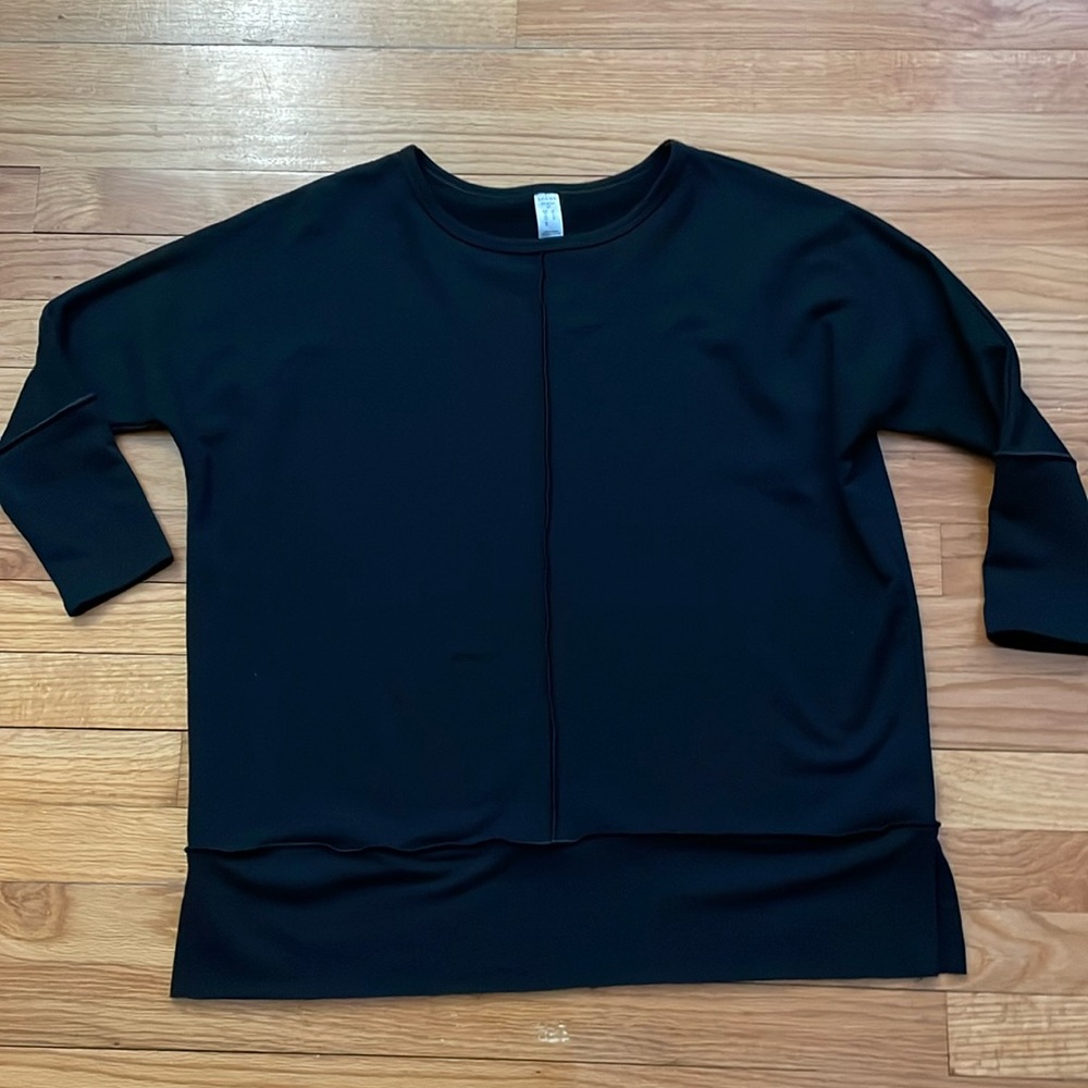 Spanx Perfect Length Dolman Oversized Sweatshirt Black 3/4 Sleeve Women's XS